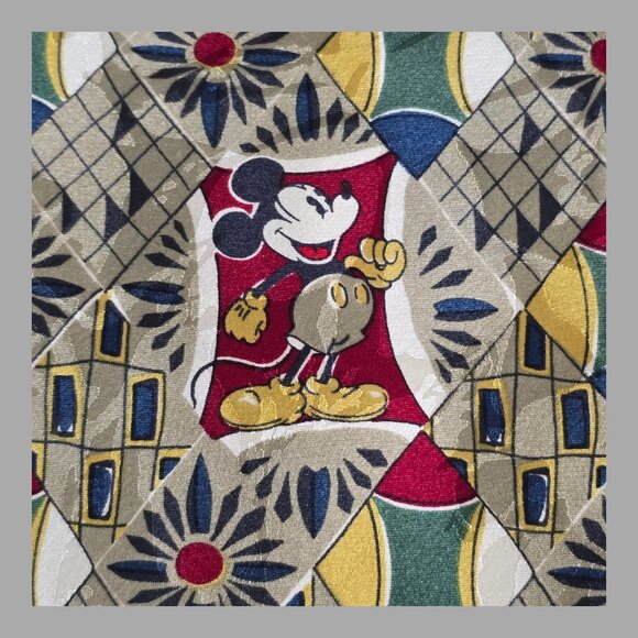 Mickey & Co Disney ~ Atlas Design Silk Necktie Tie Geometric Hidden Mickey Mouse - Picture 4 of 7